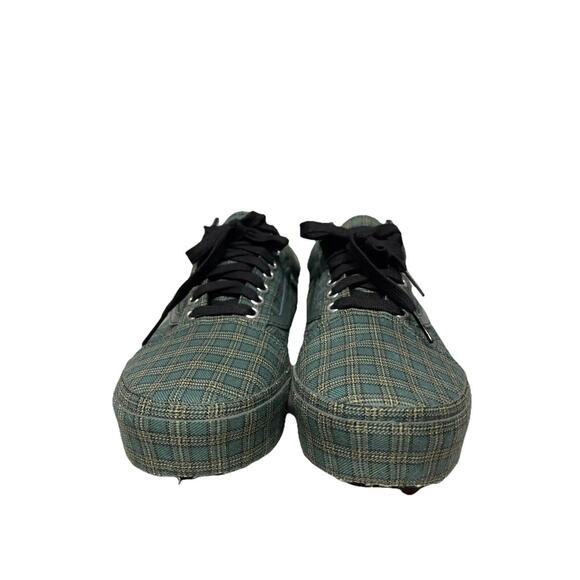 NEW Vans Old Skool Platform Green Plaid RARE - Picture 4 of 7